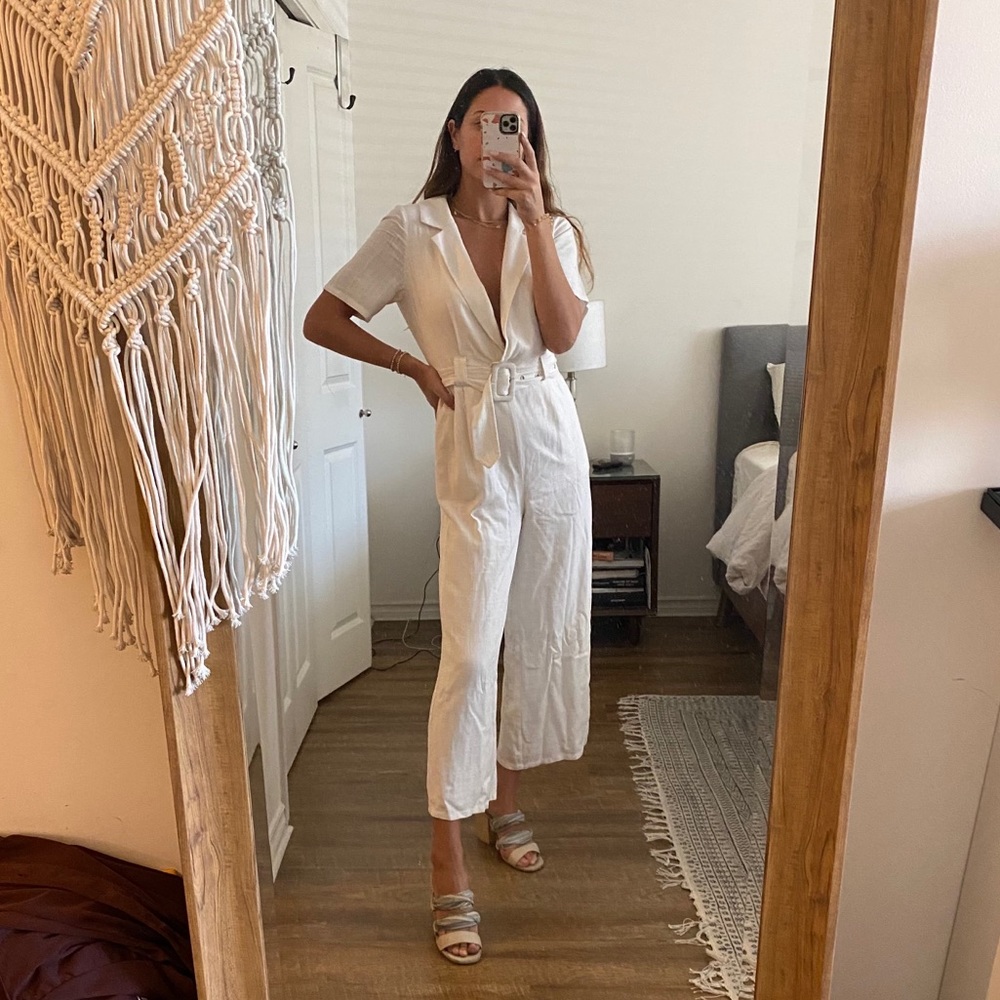 White linen Jumpsuit